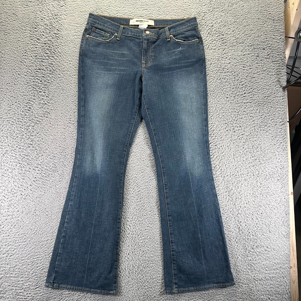Mossimo Jeans Women's 12 Blue Cotton Denim Bootcut Travel Workwear Faded Stretch